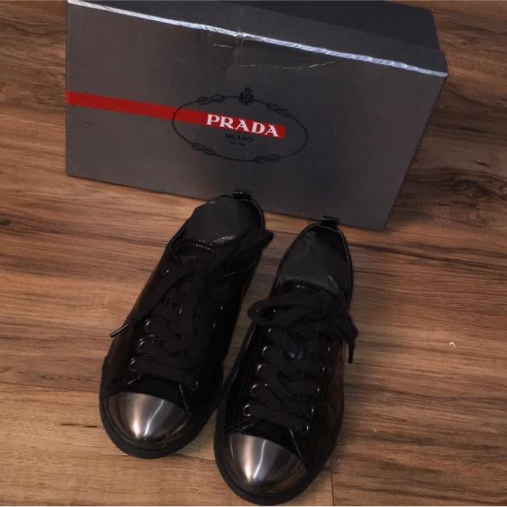 Prada Patent Leather metal toe sneakers - Picture 9 of 9